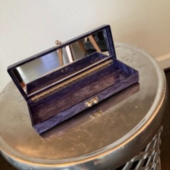 Edie Parker Slim Flavia Box Clutch in Purple Pearlescent Acrylic - Chillax - Picture 6 of 11